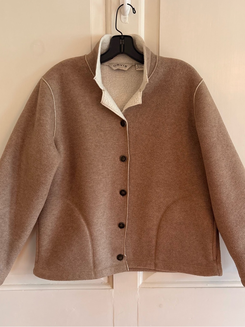 Vintage 90s Orvis Sherpa Teddy Fleece Jacket Women’s Size Medium Cottagecore